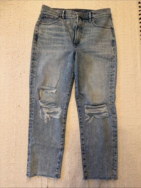 Express Mom Jean Super High Rise Light Blue Denim